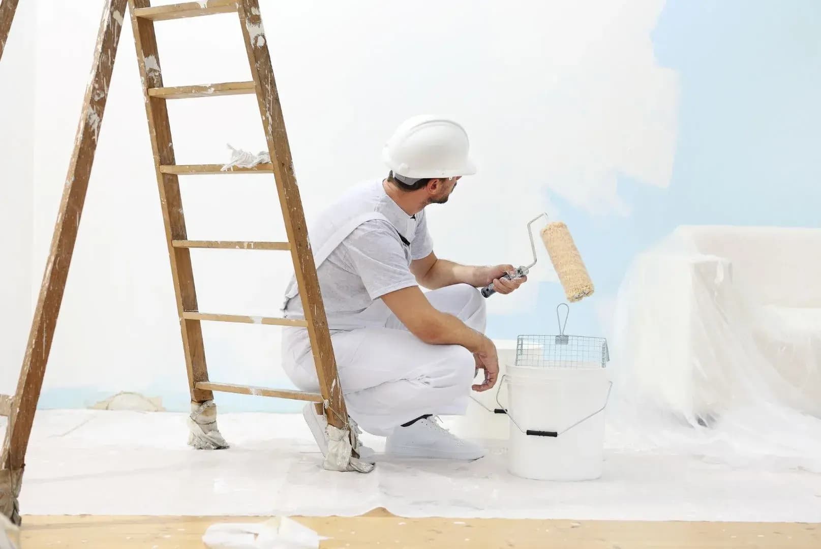Painting professional at work